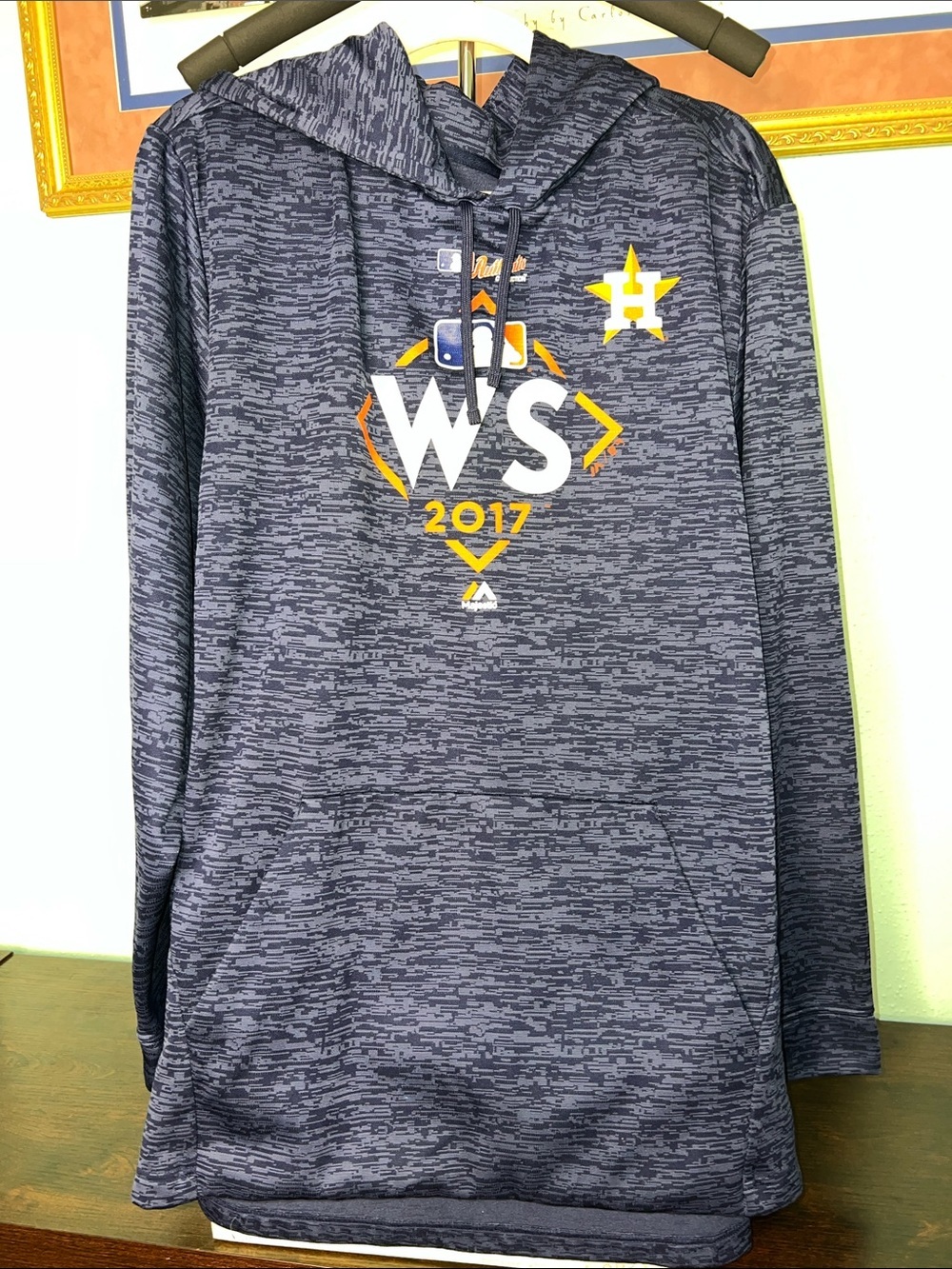 Majestic Navy and Yellow Houston Astros World Series 2017 Pullover Hoodie